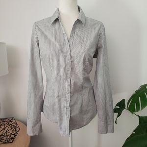 ⭐ NY&C Striped Button Down Shirt Gray & White
